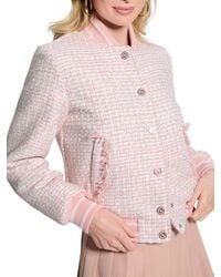 Guess - Eco New Gloria Tweed Bomber Jacket - Lyst