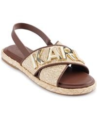 Karl Lagerfeld - Paris Cushioned Insole Everyday Charla-slingback Sandal Flat - Lyst