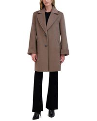 Tahari - Relaxed Double-faced Soft Wool Topper Coat With Front Buttons - Lyst