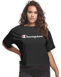 Champion - Plus Cropped Tee - Lyst