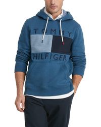 Tommy Hilfiger - Long Sleeve Fleece Logo Pullover Hoodie Sweatshirt - Lyst