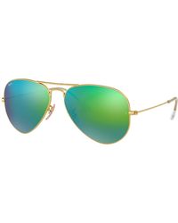 Ray-Ban - Aviat flash lenses lunettes de soleil monture verres vert polarisé - Lyst