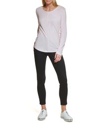 DKNY - Long Sleeve Layering Crewneck Sportswear Top - Lyst