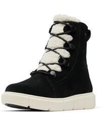 Sorel - Women's Explorer Lll Joan Cozy Waterproof Boot - Black, White, Chalk - 8 - Lyst