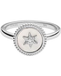 fossil silver rings for women