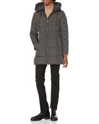 Tahari - Puffer Jacket With Velvet Lined Hood And Tunnel Neck - Lyst
