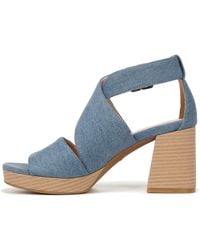 Dr. Scholls - S Maya Block Heel Sandal Blue Denim 8 M - Lyst