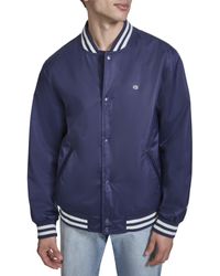 Champion - Logo Striped-trim Varsity Jacket - Lyst