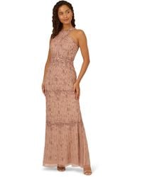 Adrianna Papell - Bead Mermaid Long Dress - Lyst