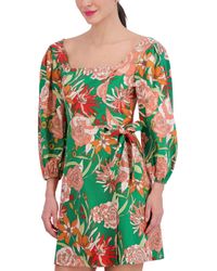 Vince Camuto - Printed Linen A-line Dress - Lyst