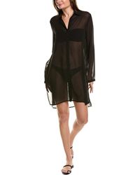 Carmen Marc Valvo - Standard Long Sleeve Shirt Swimsuit Cover Up - Lyst