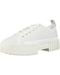 diesel panelled platform sneakers