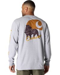 Carhartt - Loose Fit Heavyweight Long-sleeve Pocket Dog Graphic T-shirt - Lyst