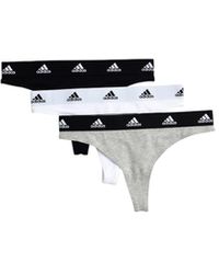adidas - Cotton Stretch Thong Panties 3-pack - Lyst