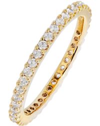 Amazon Essentials - 23k Gold Plated Single Row Pave Stackable Eternity Ring Size 5 - Lyst