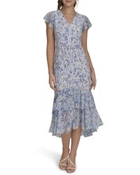 Tommy Hilfiger - Tiered Empire Waist Midi Dress - Lyst