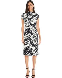 Maggy London - Side Pleat High Asymmetric Neck And Cap Sleeves | Cocktail Dresses For - Lyst