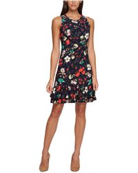 Tommy Hilfiger - S Navy Floral Sleeveless Crew Neck Above The Knee Shift Party Dress Uk - Lyst