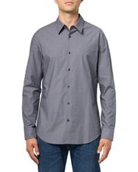 Calvin Klein - Stretch Cotton Slim Fit Thin Stripe Button-down Shirt - Lyst