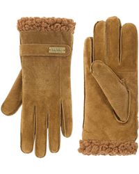 Nicole Miller - Suede Leather Gloves Warm For Cold Weather Sherpa - Lyst