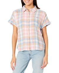 Tommy Hilfiger - Camp Short Sleeve Linen Blend Woven Shirt - Lyst
