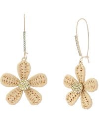 Betsey Johnson - Jewelry Spring Chick Raffia Daisy Dangle Earrings - Lyst