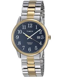 Timex - Tone Case Blue Dial With Two-tone Stainless Steel Expansion - Lyst