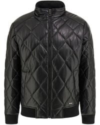 Guess - Veste matelassée en cuir synthétique pour homme - Lyst
