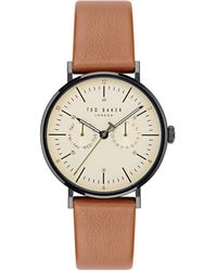 Ted Baker - Phylipa Gents Light Brown Eco Genuine Leather Strap Watch - Lyst