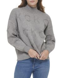 Calvin Klein - Heavy Turtleneck Jacquard Long Sleeve Ck Logo Sweater - Lyst