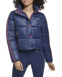 Tommy Hilfiger - Cropped Fit Zipper Pockets Puffer Jacket Logo Taping Down Sleeves - Lyst