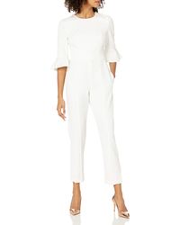 Black Halo Brooklyn Cropped Jumpsuit - White