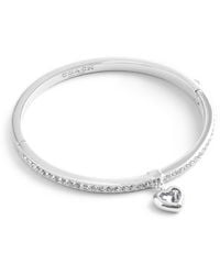COACH - S Stone Heart Charm Bangle Bracelet - Lyst
