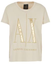 Emporio Armani - A | X Armani Exchange Regular Fit A|x Icon Shiny Cotton Jersey T-shirt - Lyst