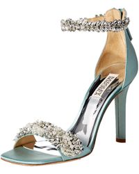 badgley mischka fiorenza crystal & imitation pearl embellished sandal