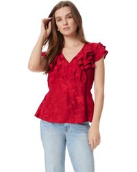 Sam Edelman - Maila Ruffled V-neck Pullover Blouse Standard - Lyst
