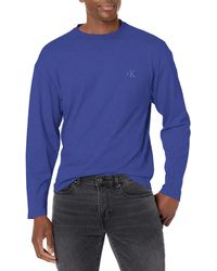 Calvin Klein - Relaxed Fit Archive Logo Crewneck Long Sleeve Tee - Lyst