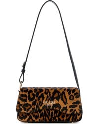 Guess - Schoudertas Domitilla Flap Shoulder Bag Leopard Bruine - Lyst