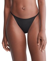 Calvin Klein - Ideal Micro Low Rise String Thong Black - Lyst