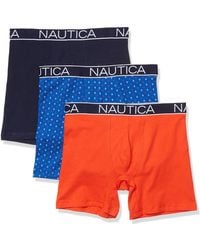 Nautica Men's 3-Pack Classic Underwear Cotton Stretch Boxer Brief 