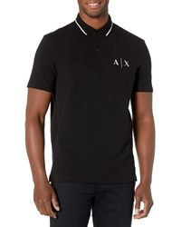Emporio Armani - A|x Armani Exchange Mens Short Sleeve Never Too Loud Contrast Collar Logo Jersey Polo Shirt - Lyst