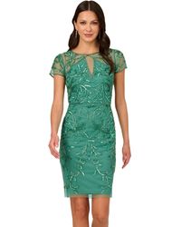 Adrianna Papell - S Short Cut Out Beaded Sheath Special Occasion Dress - Lyst