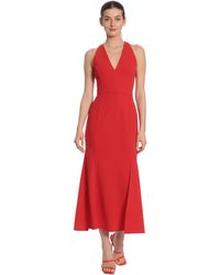 Maggy London - Halter V-neck Mermaid Maxi With Slit Detail Occasion Event Guest Of - Lyst
