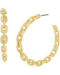 Steve Madden - S Frozen Chain Hoop Earrings - Lyst