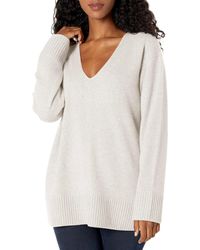 Vince - S Rib Trim V-neck Tunic Pullover Sweater - Lyst