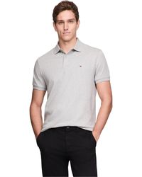 Tommy Hilfiger - Liquid Cotton Regular Short Sleeve Polo Light Grey Heather - Lyst