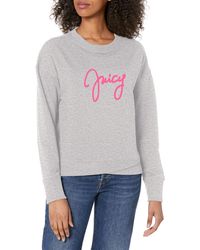 Juicy Couture Long Sleeve Script Logo Pullover - Gray