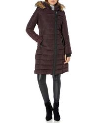 Nanette Lepore Long Asymmetric Puffer Coat With Hood - Multicolor