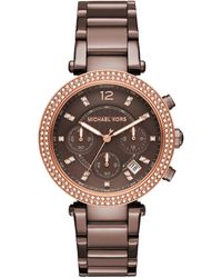 chocolate brown michael kors watch