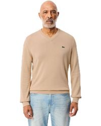 Lacoste - Core Collection Regular Fit V-neck Long Sleeve Classic Sweater - Lyst